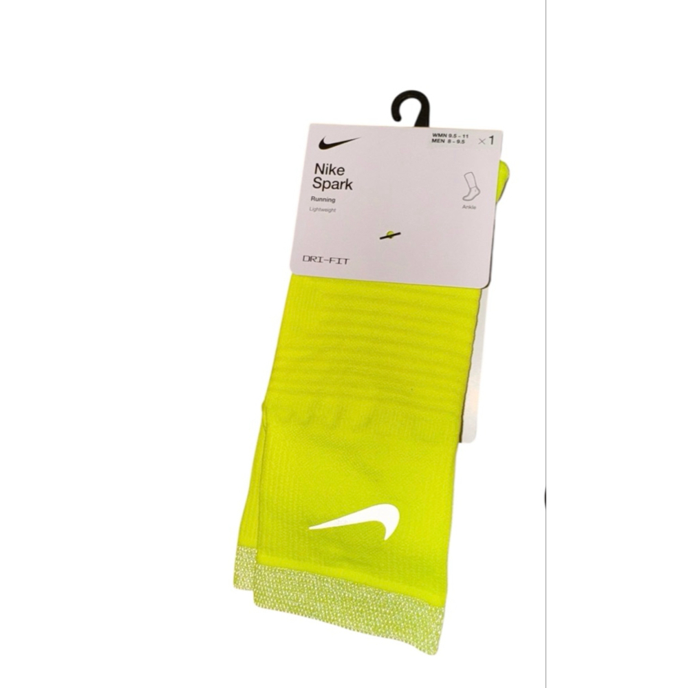 Women's Nike Spark Neon Yellow Ankle Running Socks 9.5-11
